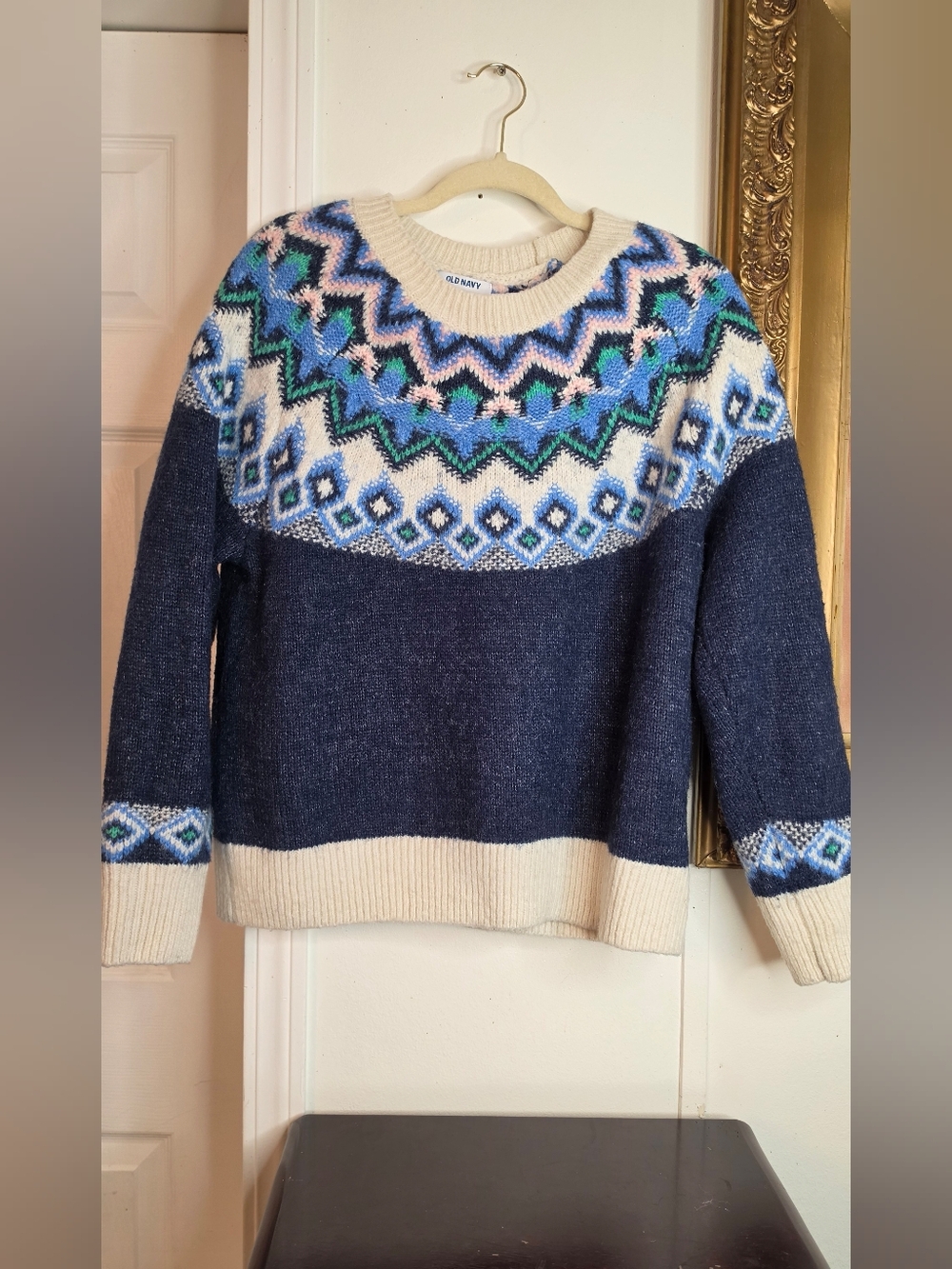 Old Navy Women's Crew Neck blue Wool Blend Size L